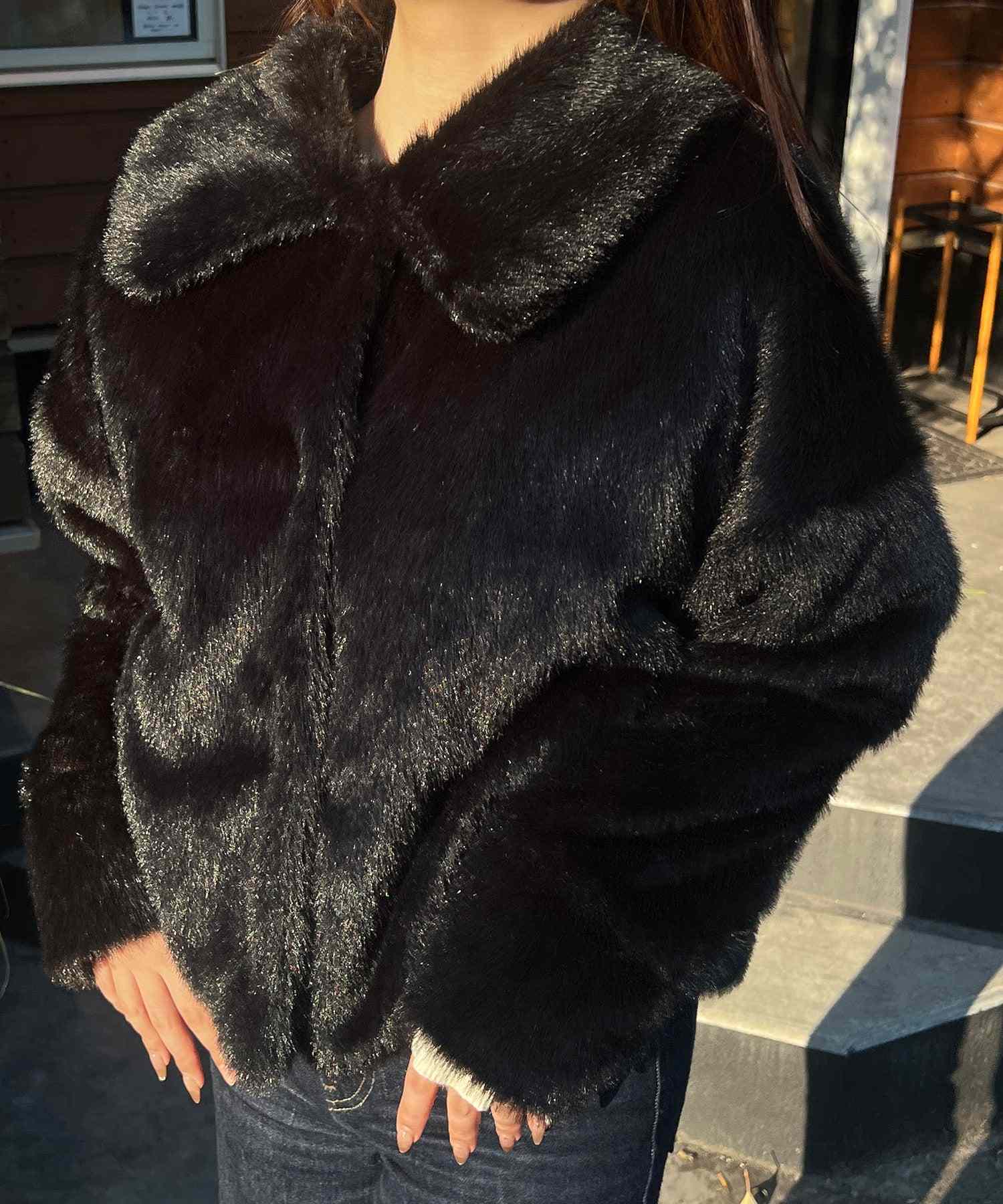 JUNOAH Fur Short Coat