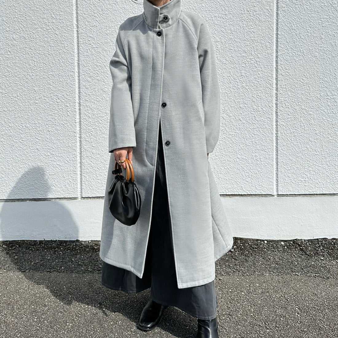 ジュノア JUNOAH スタンドカラーロングコート