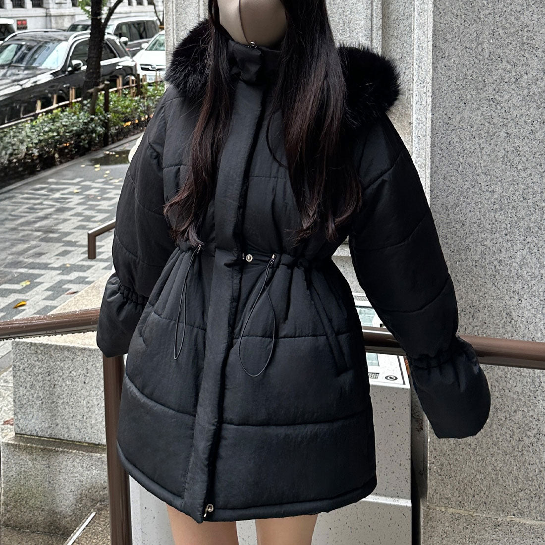 ジュノア JUNOAH 【ファー取り外し可能】キャンディースリーブエコダウンコート