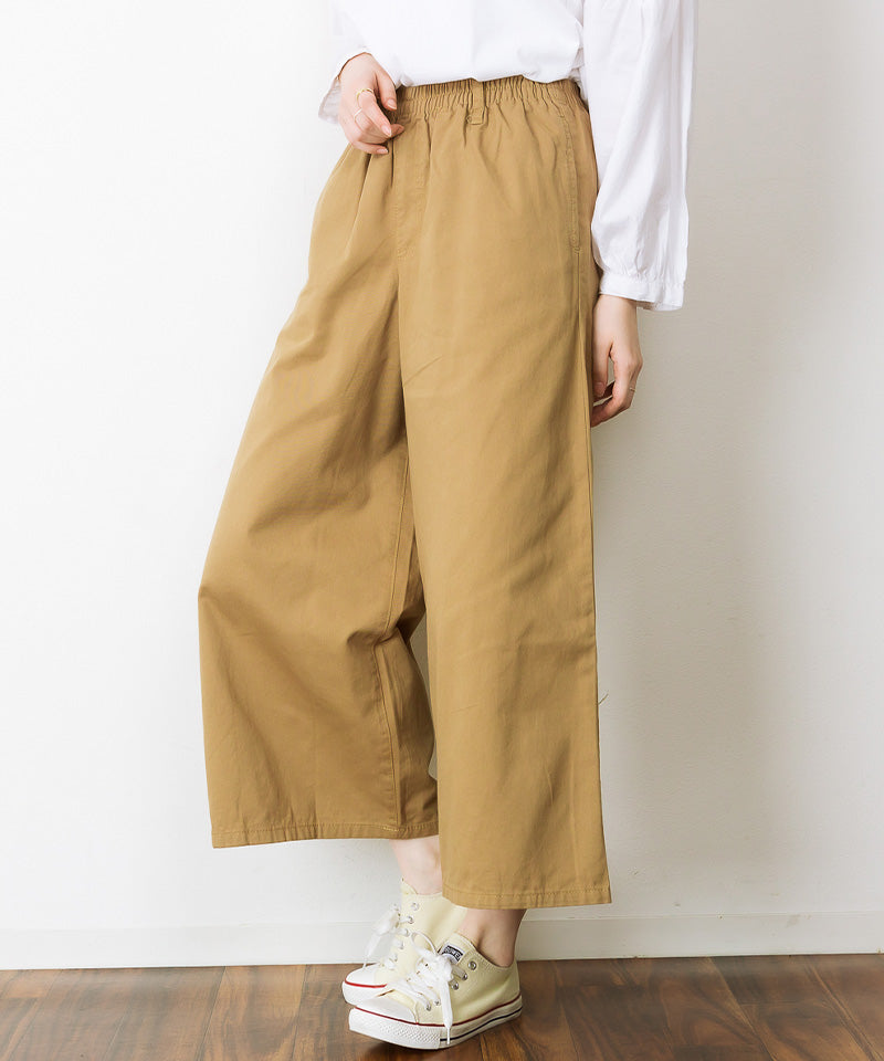 ジャングルジャロピー JUNGLE JALOPY 大きいサイズ レディース チノ ワイドパンツ ウエストゴム スーパーワイド ビッグサイズ オーバーサイズ ゆったり コットンパンツ ツイルパンツ チノパン ボトムス ガウチョパンツ 韓国ファッション