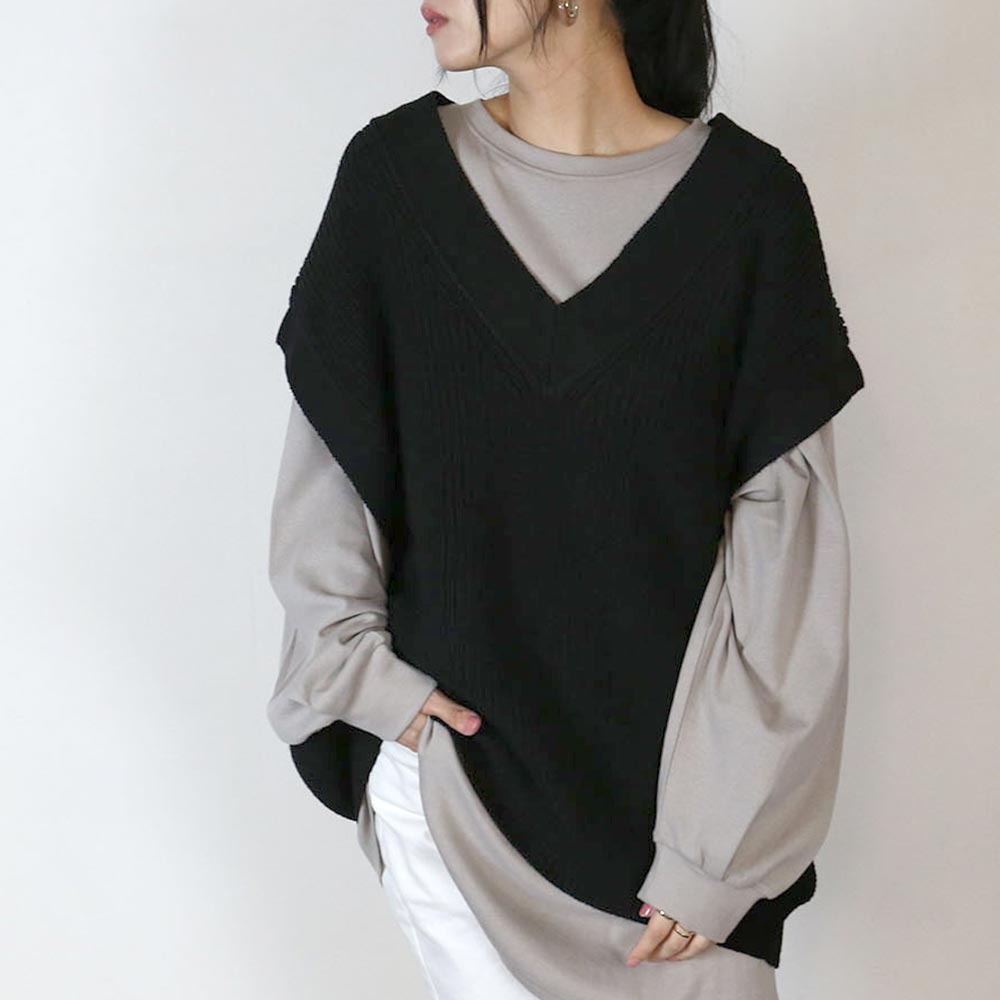 ジャングルジャロピー JUNGLE JALOPY 5ゲージVネックバルーンベスト (BLACK) BLACK