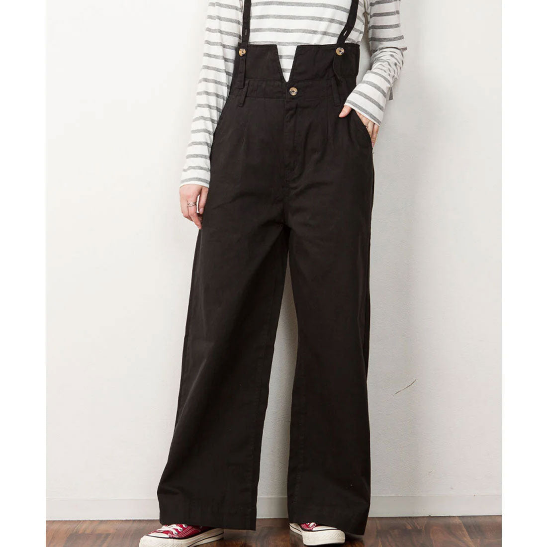 ジャングルジャロピー JUNGLE JALOPY サスペンダー付きハイウェストツイルパンツ