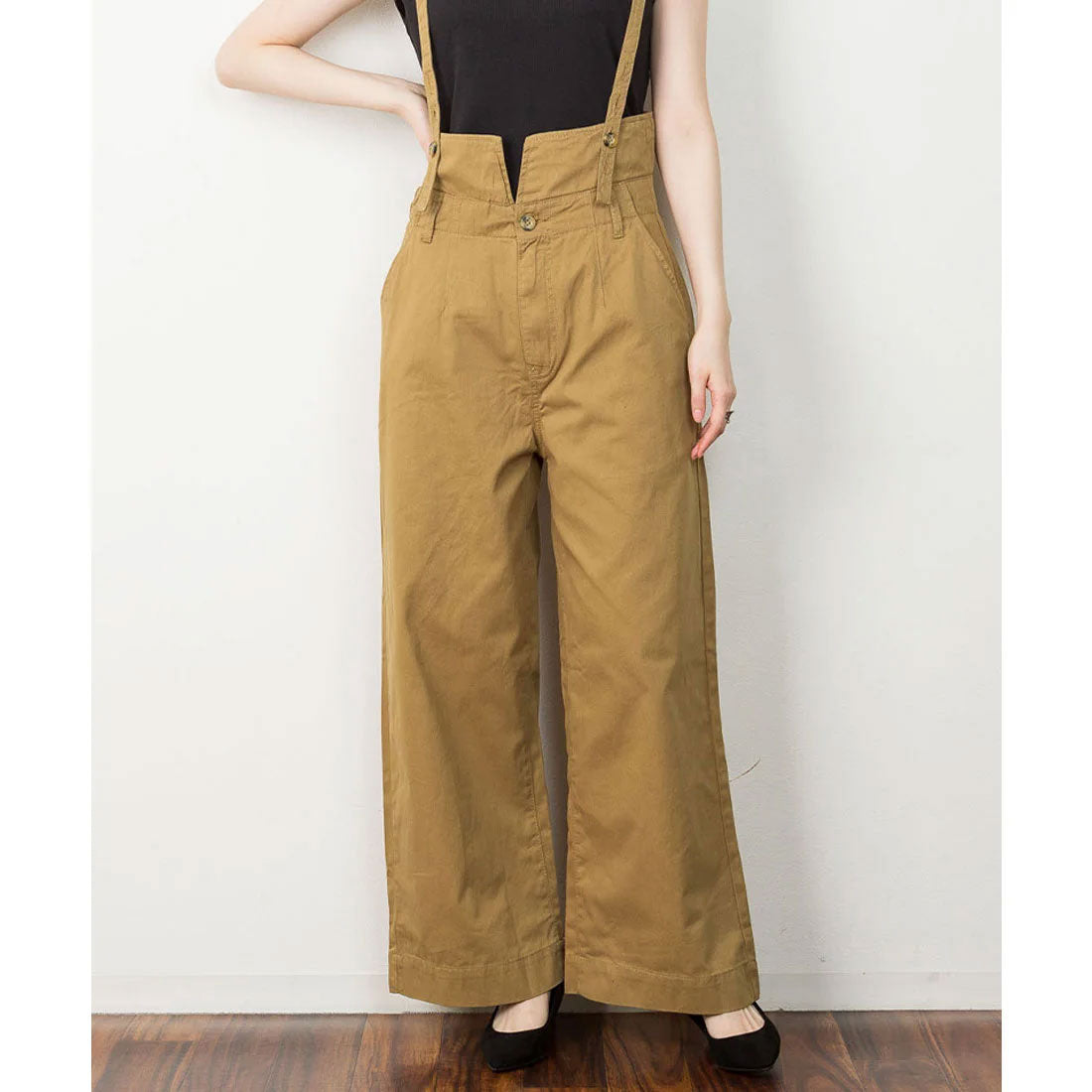 ジャングルジャロピー JUNGLE JALOPY サスペンダー付きハイウェストツイルパンツ