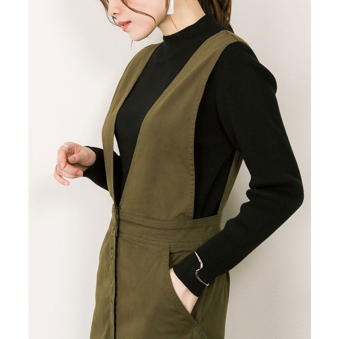 ジャングルジャロピー JUNGLE JALOPY フロントボタンジャンパーツイルスカート (KHAKI) KHAKI