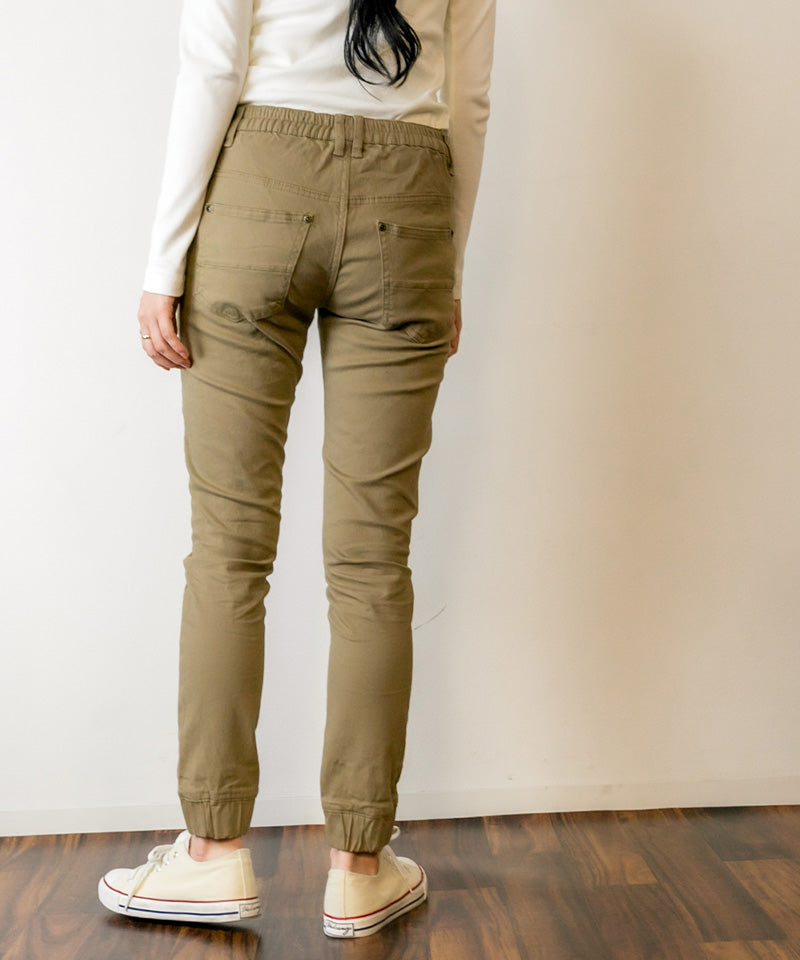 ジャングルジャロピー JUNGLE JALOPY ツイルジョガーパンツ ゆったり リラックス 美脚 伸縮 伸び チノパンツ イージーパンツ オフィス 可愛い 大きいサイズ ビッグサイズ ビッグシルエット カーキ ベージュ ブラック M L XL