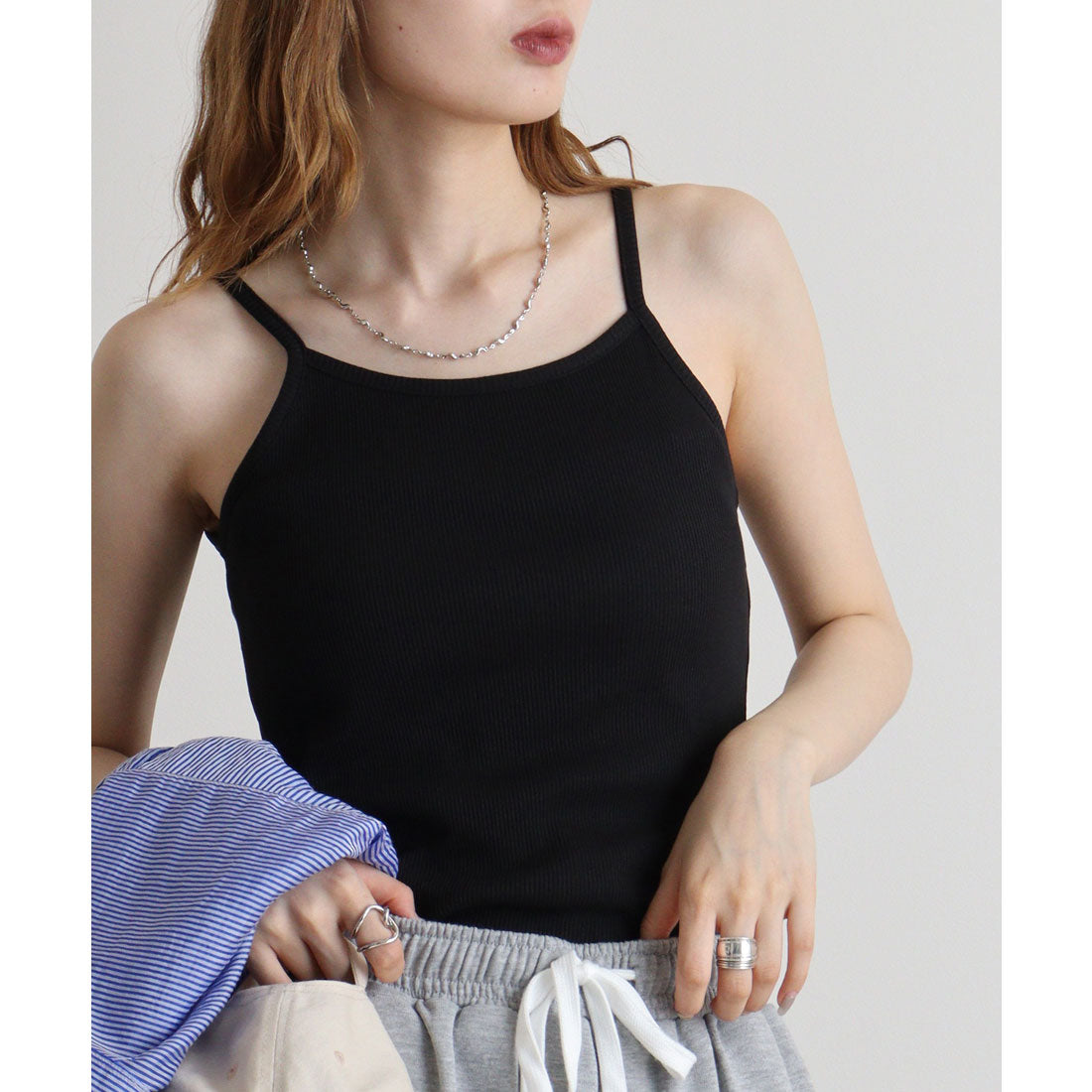 ジャングルジャロピー JUNGLE JALOPY コットンリブキャミソール カットソー インナー 丸首 重ね着 春コーデ レディース カジュアル ビッグサイズ 楽ちん