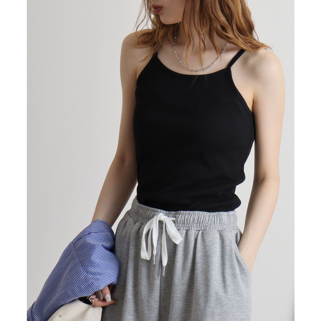 ジャングルジャロピー JUNGLE JALOPY コットンリブキャミソール カットソー インナー 丸首 重ね着 春コーデ レディース カジュアル ビッグサイズ 楽ちん