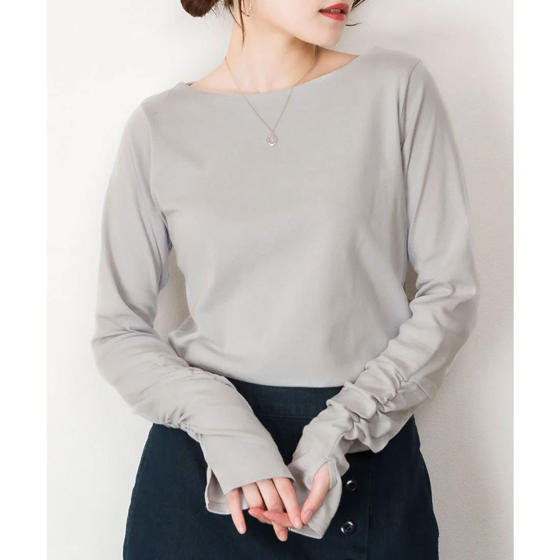 ジャングルジャロピー JUNGLE JALOPY ボートネック指空きTシャツ