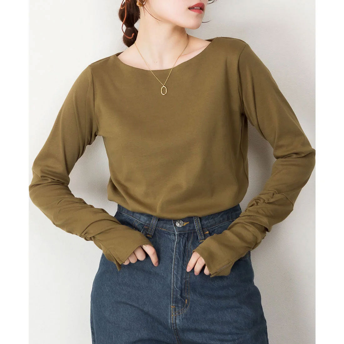 ジャングルジャロピー JUNGLE JALOPY ボートネック指空きTシャツ