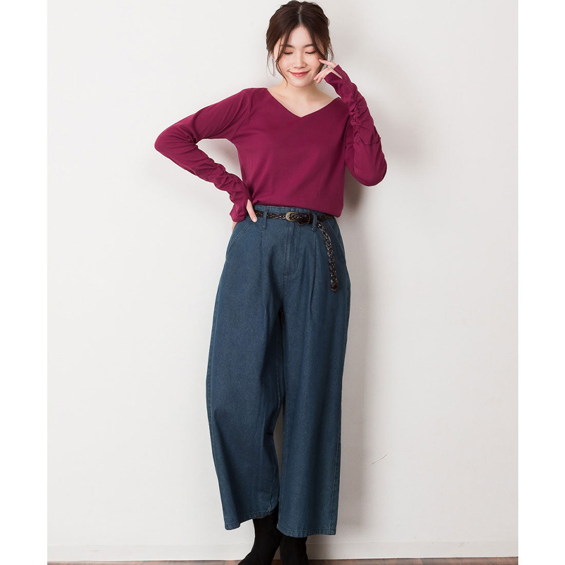 ジャングルジャロピー JUNGLE JALOPY Vネック指空きTシャツ