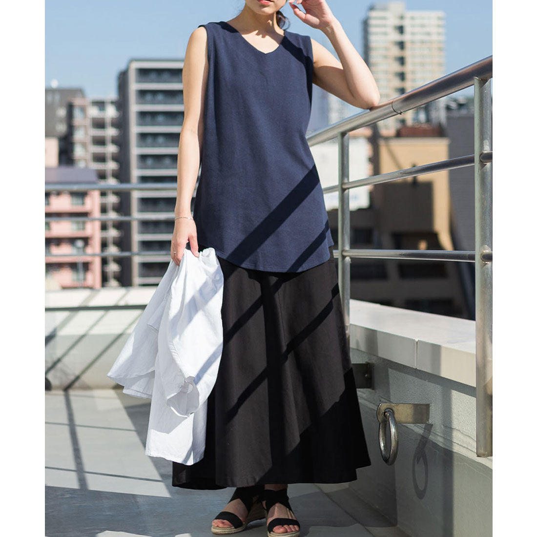 ジャングルジャロピー JUNGLE JALOPY Vネック ワッフル タンクトップ レディース チュニック丈 大きいサイズ トップス