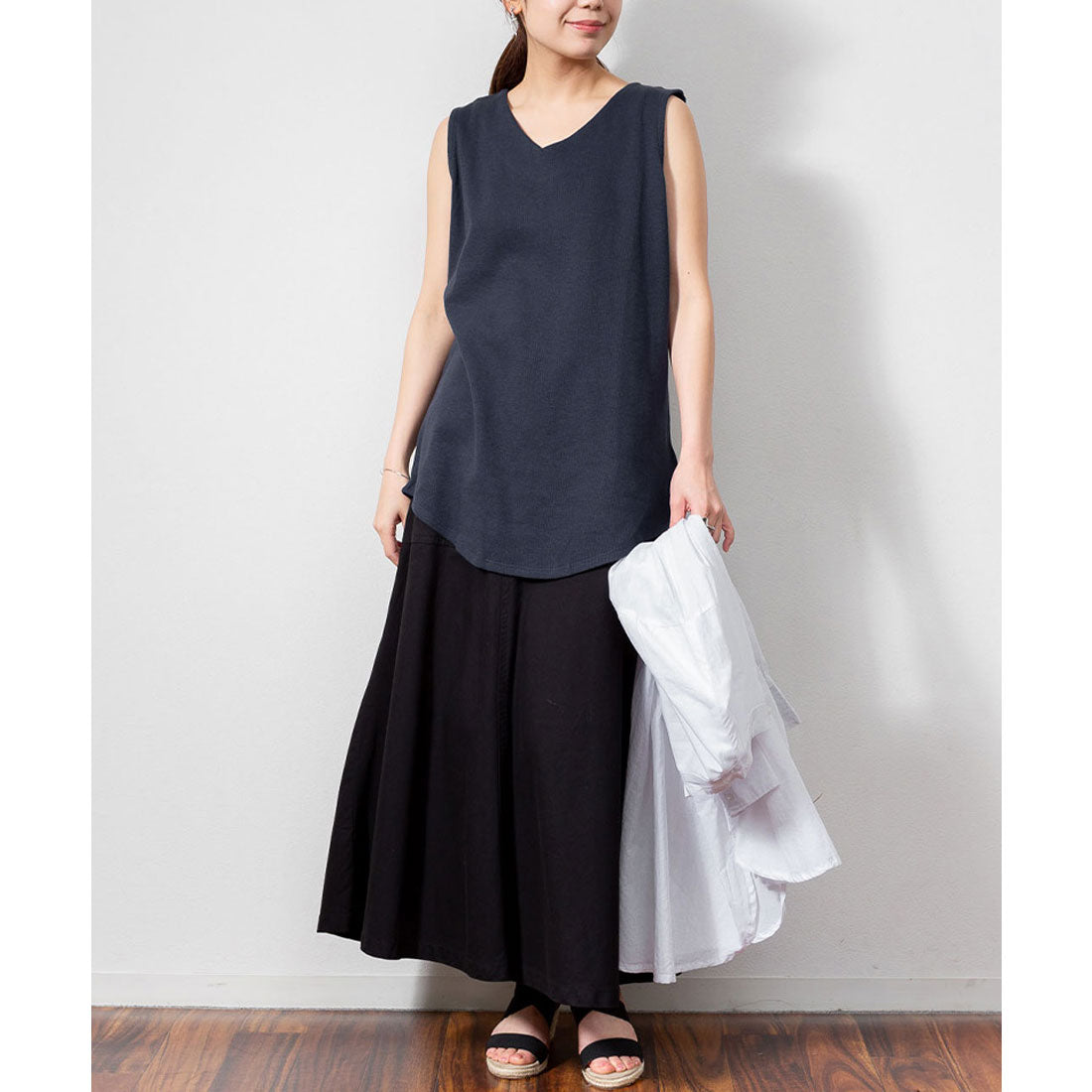 ジャングルジャロピー JUNGLE JALOPY Vネック ワッフル タンクトップ レディース チュニック丈 大きいサイズ トップス