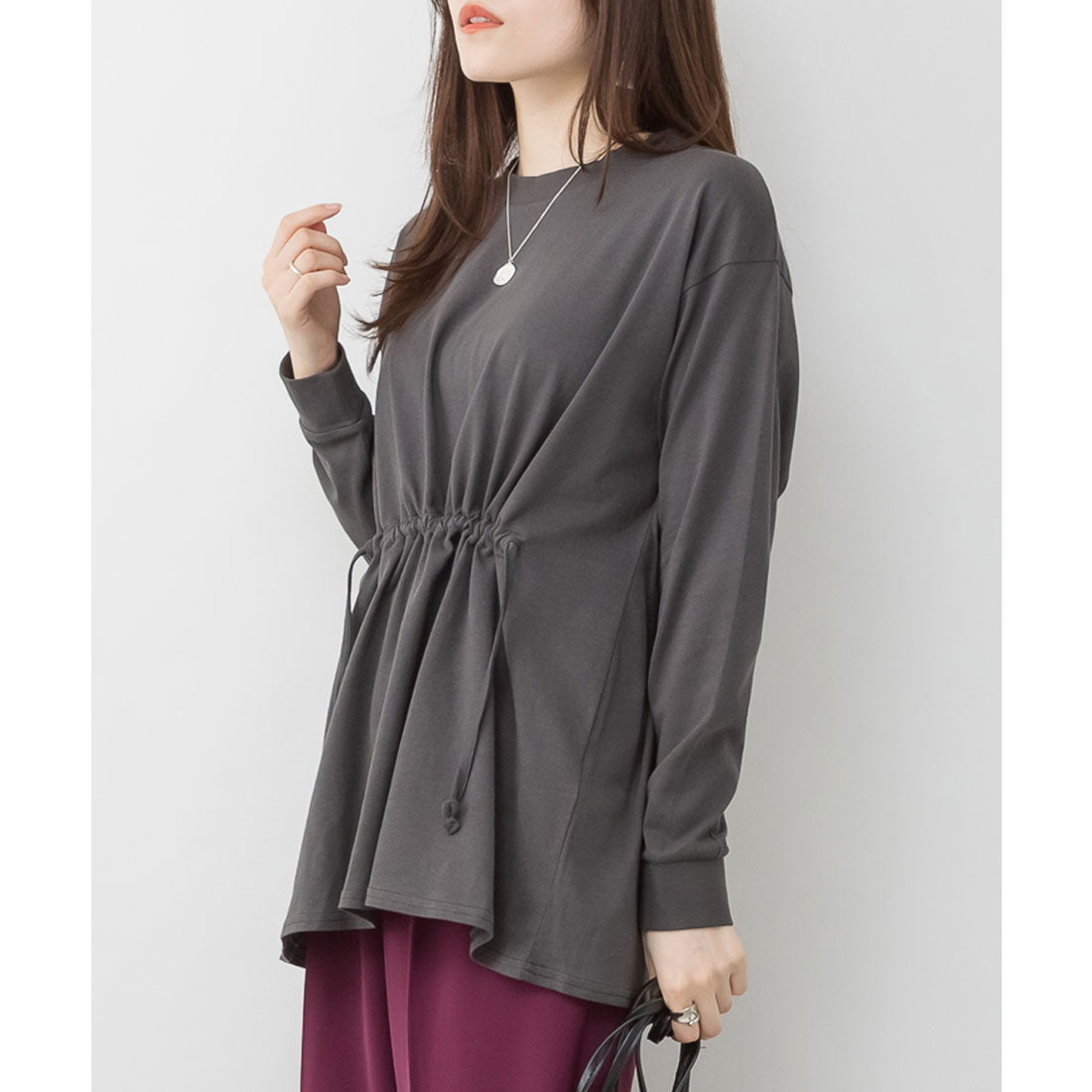 ジャングルジャロピー JUNGLE JALOPY ウエストドロストカットソー トップス Tシャツ 長袖 ロンT カットソー 秋 冬 レディース 大きいサイズ