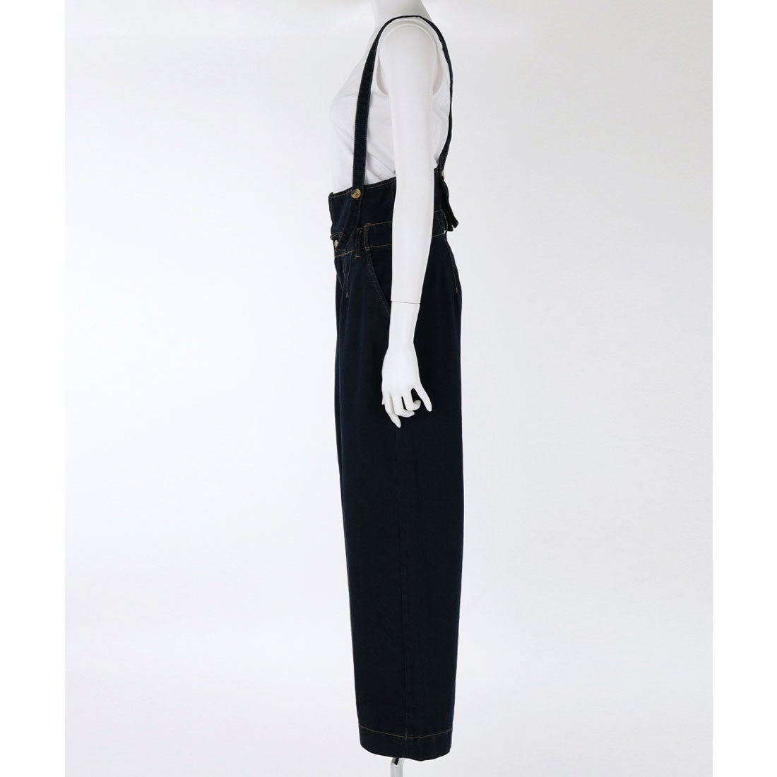 ジャングルジャロピー JUNGLE JALOPY デニムハイウェストサスペンダーワイドパンツ リラックスワイドパンツ/ ゆったり リラックス ウエストゴム サスペンダーサス付ハイライズワイドパンツ ボトムス