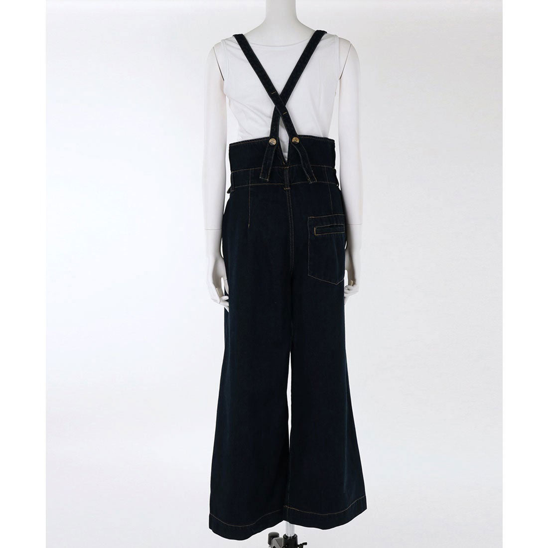 ジャングルジャロピー JUNGLE JALOPY デニムハイウェストサスペンダーワイドパンツ リラックスワイドパンツ/ ゆったり リラックス ウエストゴム サスペンダーサス付ハイライズワイドパンツ ボトムス