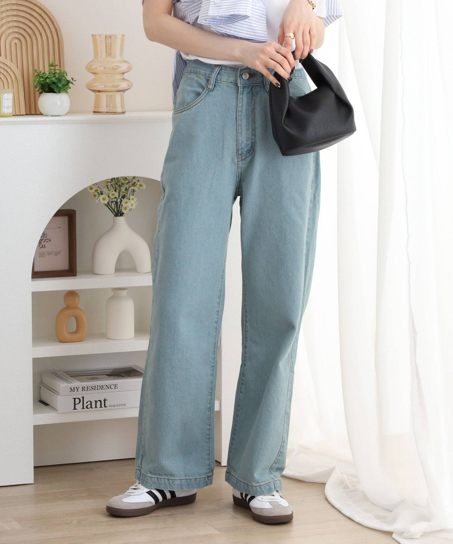 ジャングルジャロピー JUNGLE JALOPY ダメージ加工 デニムパンツ レディース ストレートパンツ ジーンズ ジーパン ボトムス カジュアル (LIGHTBLUE) LIGHTBLUE