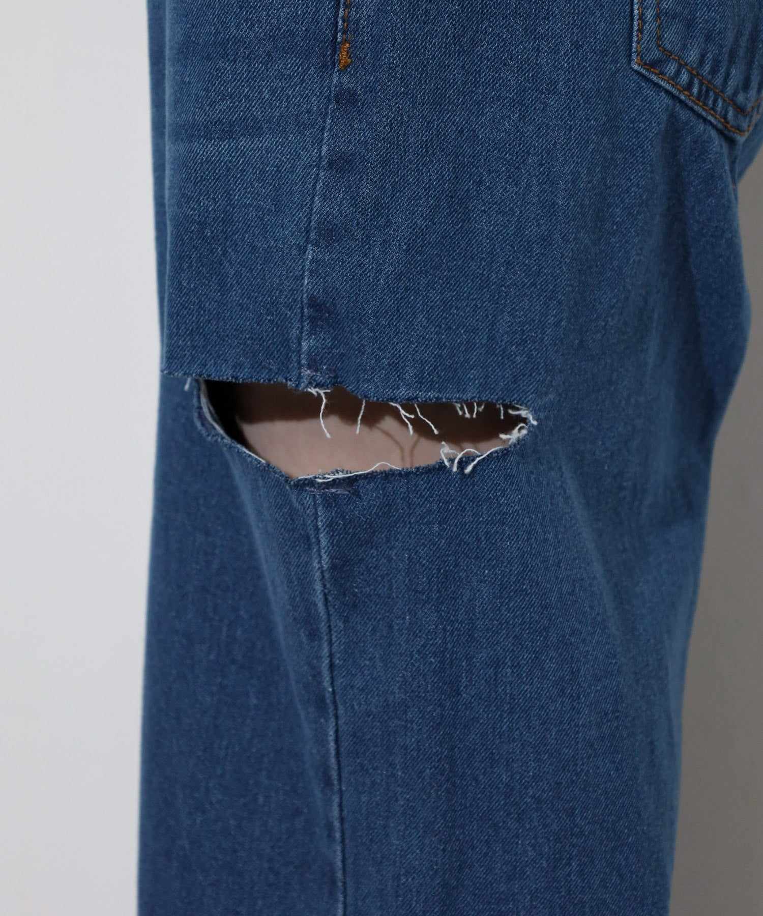 ジャングルジャロピー JUNGLE JALOPY ダメージ加工 デニムパンツ レディース ストレートパンツ ジーンズ ジーパン ボトムス カジュアル (LIGHTBLUE) LIGHTBLUE