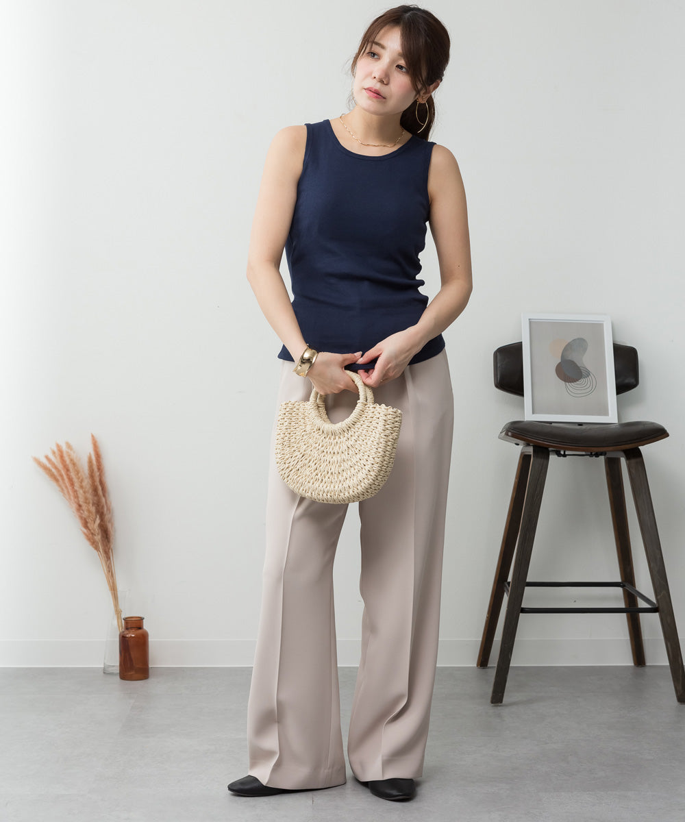 ジャングルジャロピー JUNGLE JALOPY カップ付き タンクトップ 大きいサイズ ラウンドネック 綿 レディース インナー キャミソール トップス 春 夏 (NAVY) NAVY