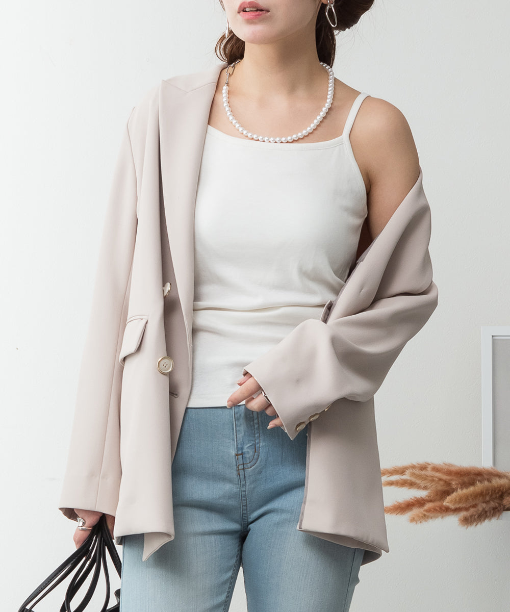 ジャングルジャロピー JUNGLE JALOPY カップ付き キャミソール 大きいサイズ 綿 フライス レディース インナー タンクトップ トップス 春 夏 (OFFWHITE) OFFWHITE