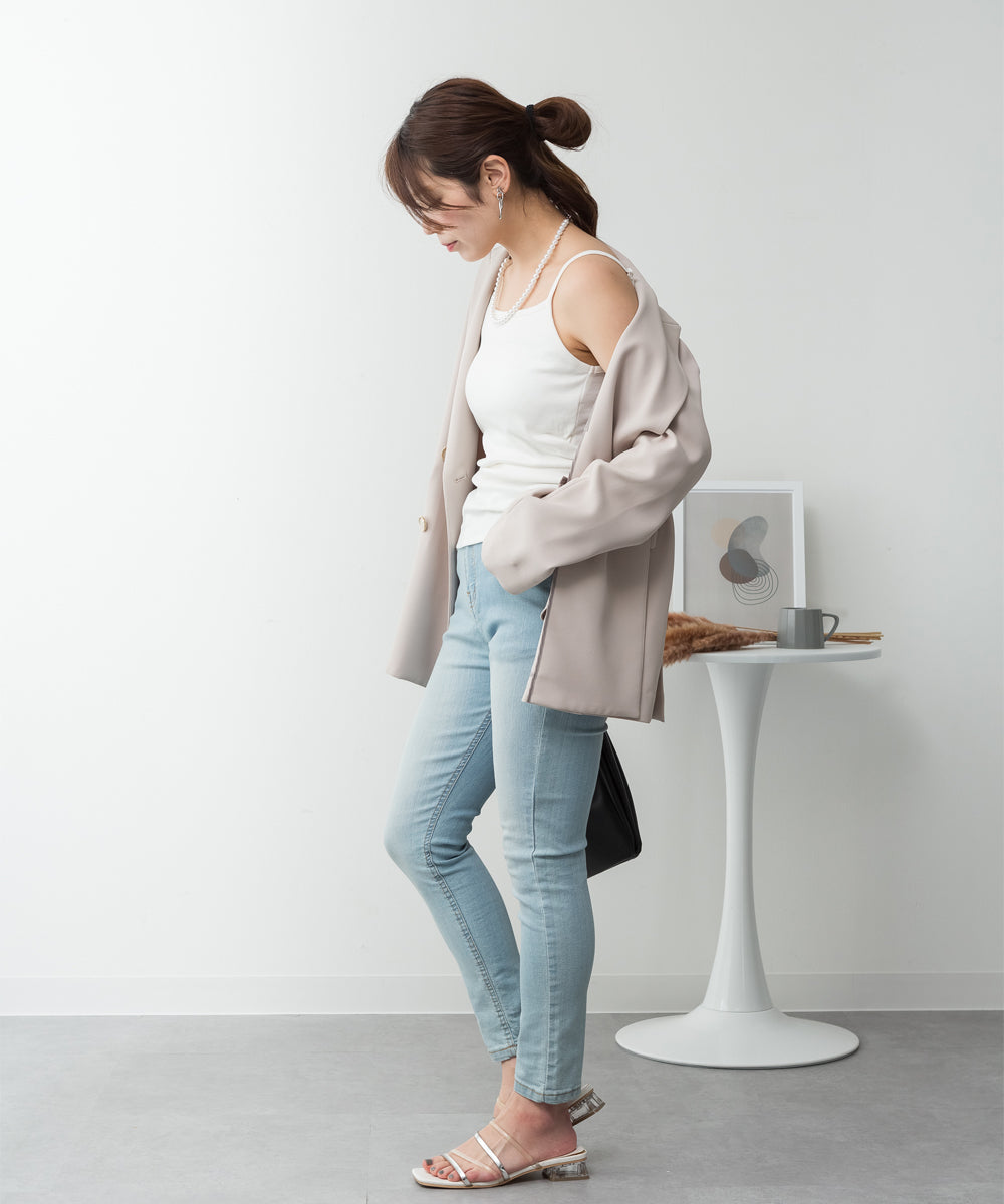 ジャングルジャロピー JUNGLE JALOPY カップ付き キャミソール 大きいサイズ 綿 フライス レディース インナー タンクトップ トップス 春 夏 (OFFWHITE) OFFWHITE