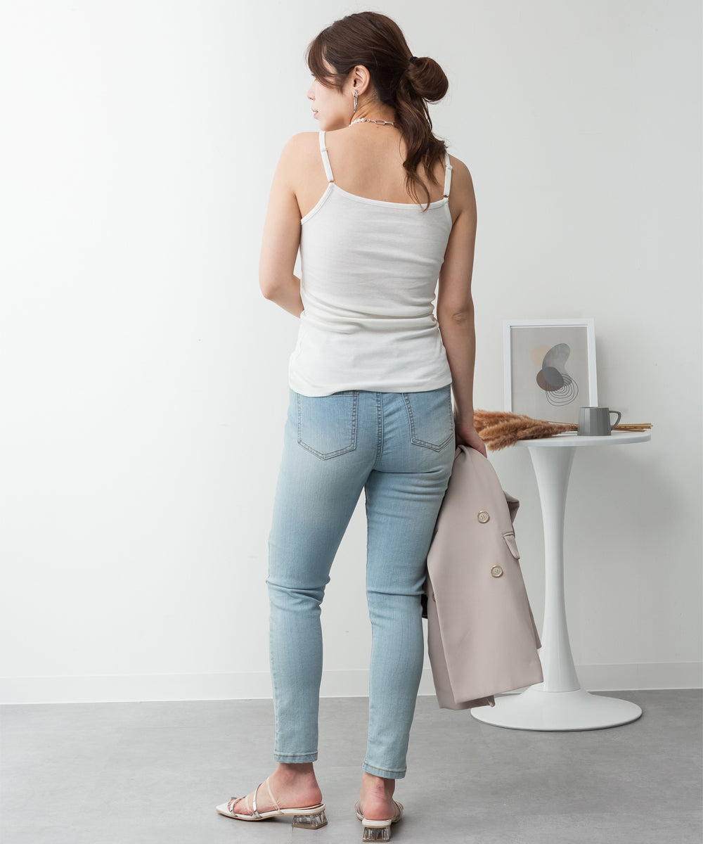 ジャングルジャロピー JUNGLE JALOPY カップ付き キャミソール 大きいサイズ 綿 フライス レディース インナー タンクトップ トップス 春 夏 (OFFWHITE) OFFWHITE