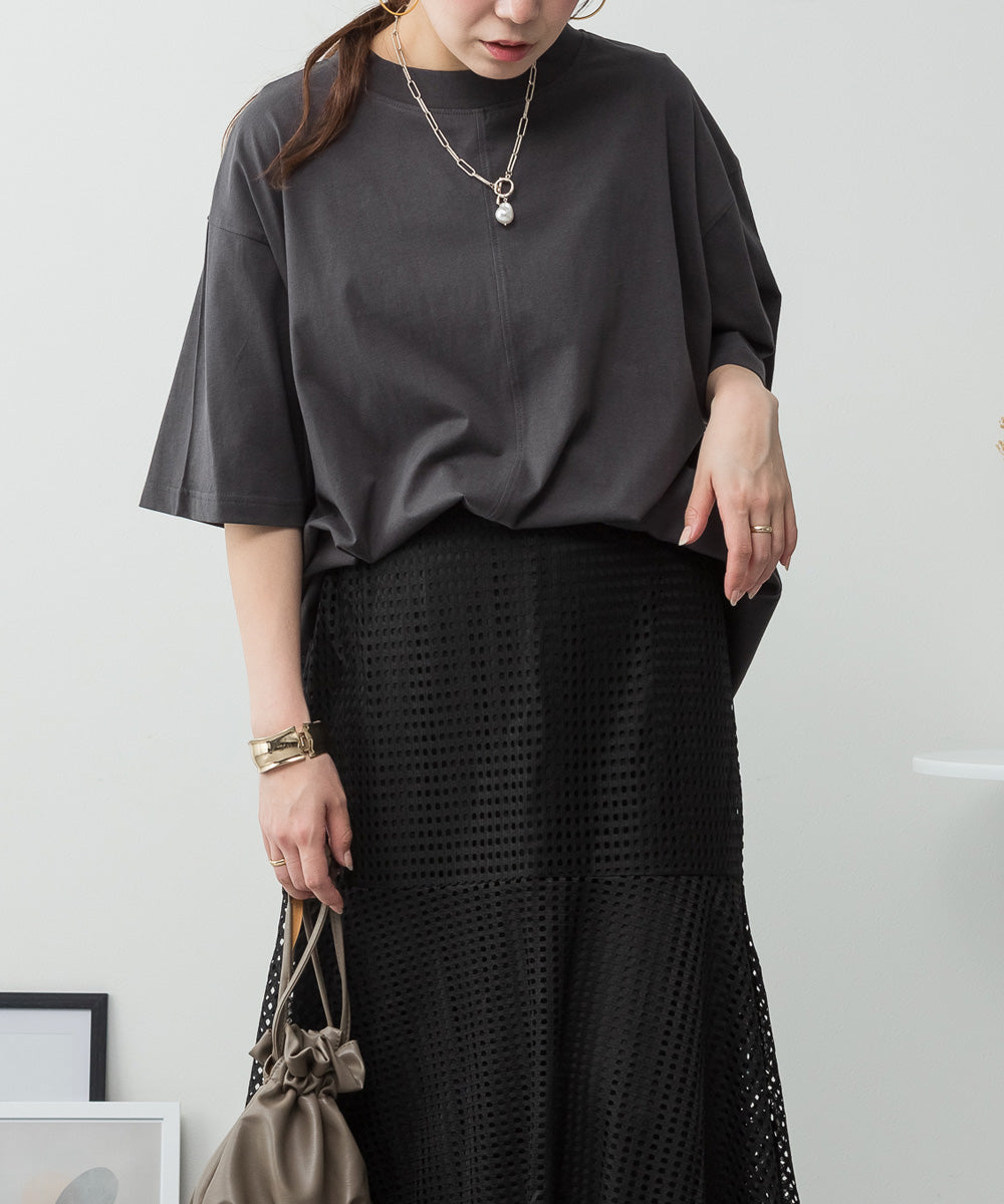 ジャングルジャロピー JUNGLE JALOPY オーバーサイズコットンパネルTシャツ レディース 大きいサイズ (C-GRAY) C-GRAY