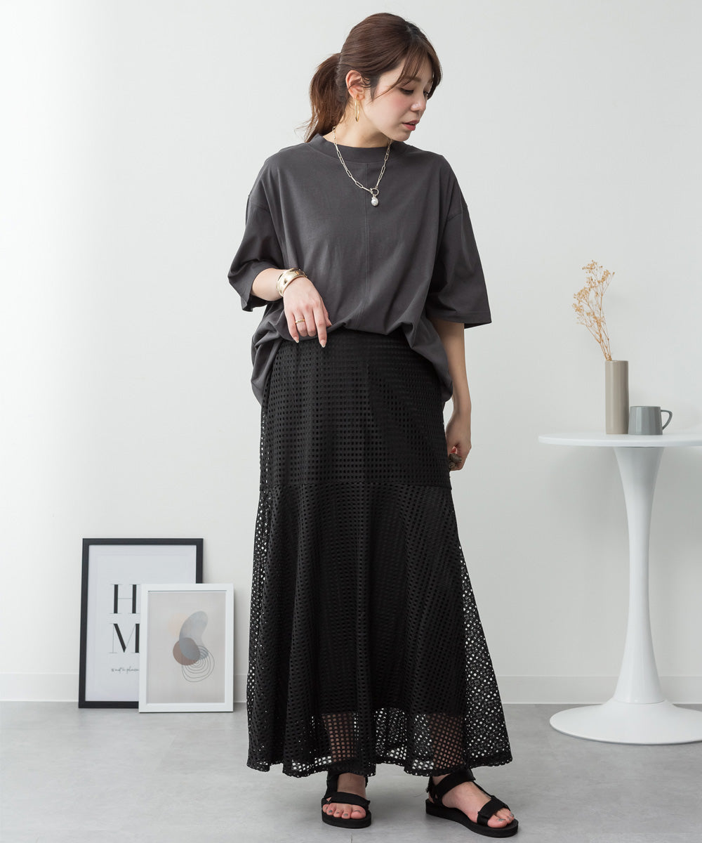 ジャングルジャロピー JUNGLE JALOPY オーバーサイズコットンパネルTシャツ レディース 大きいサイズ (C-GRAY) C-GRAY