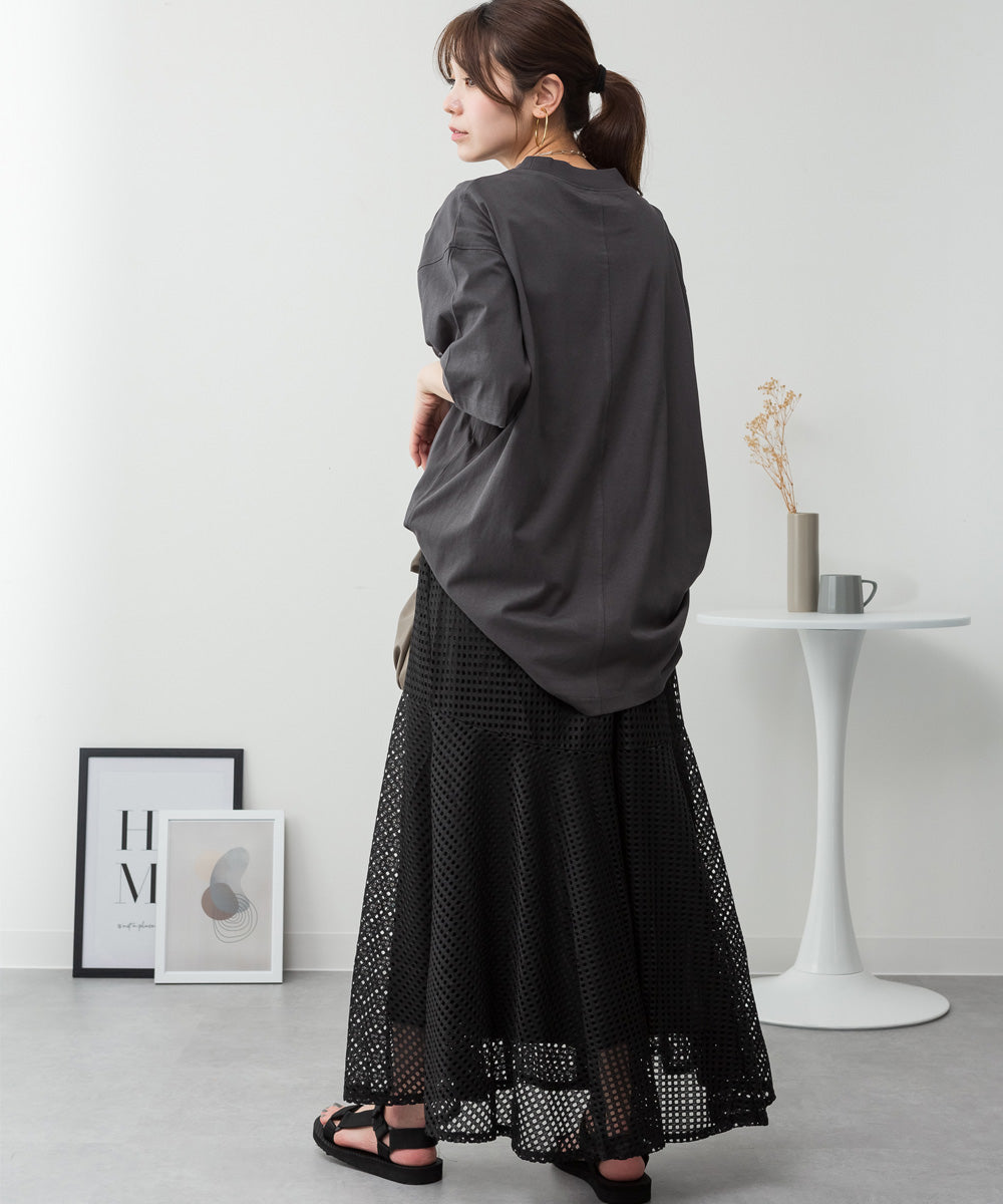 ジャングルジャロピー JUNGLE JALOPY オーバーサイズコットンパネルTシャツ レディース 大きいサイズ (C-GRAY) C-GRAY