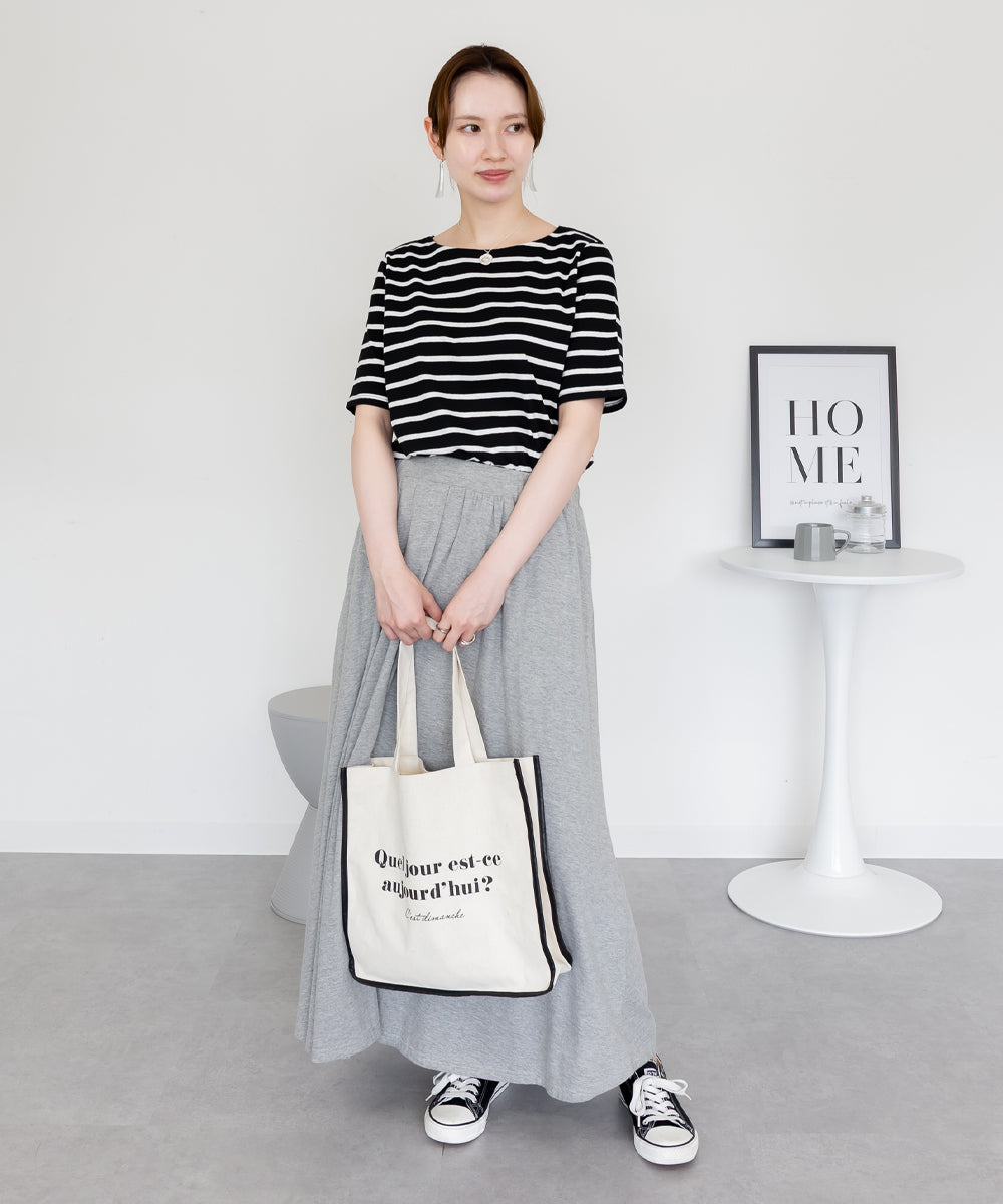 ジャングルジャロピー JUNGLE JALOPY ボーダー5分袖トップス レディース 大きいサイズ (BLACK-OW) BLACK-OW