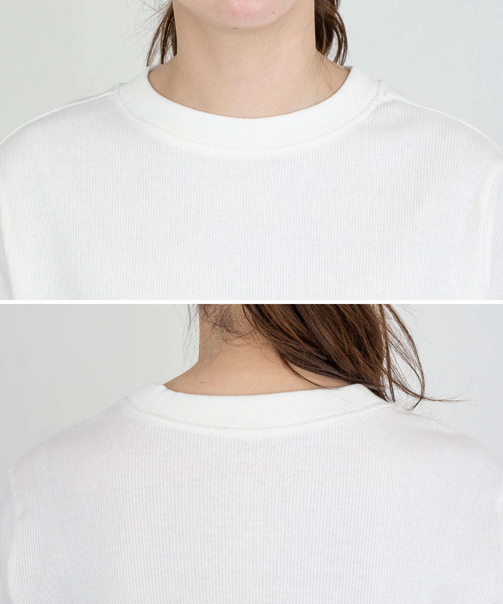 ジャングルジャロピー JUNGLE JALOPY 2×2リブ プチハイネック 半袖 Tシャツ 無地 シンプル モックネック 夏 インナー 重ね着 レディース 大きいサイズ (OFFWHITE) OFFWHITE