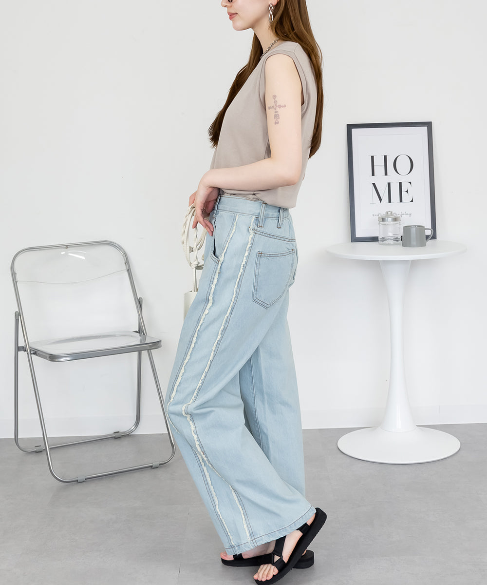 ジャングルジャロピー JUNGLE JALOPY Vネック ノースリーブ トップス レイヤード インナー 重ね着 レディース 大きいサイズ (GRAY-BEIGE) GRAY-BEIGE