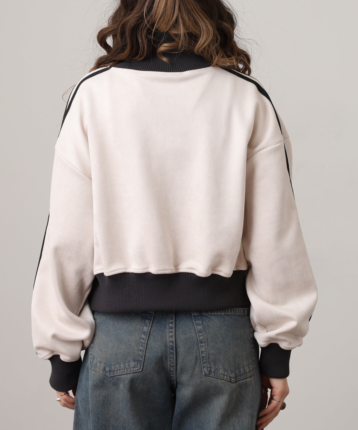 ジャングルジャロピー JUNGLE JALOPY スエードポンチクロップドトラックジャケット レディース (IVORY-SUMIKURO) IVORY-SUMIKURO