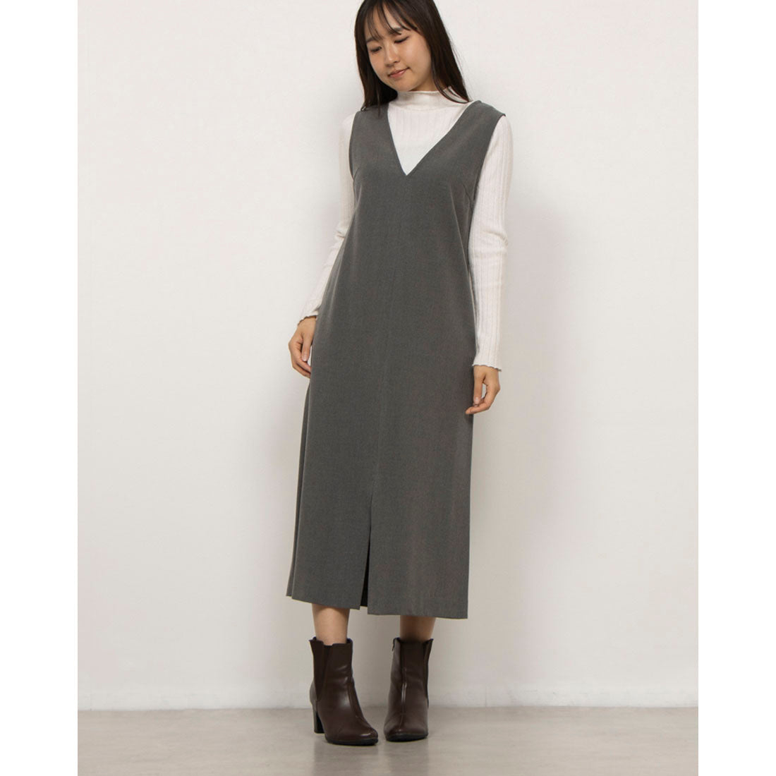 カールパークレーン KarLParkLane サーモサキソニーフロントスリットVアキジャンドレ (グレー) グレー