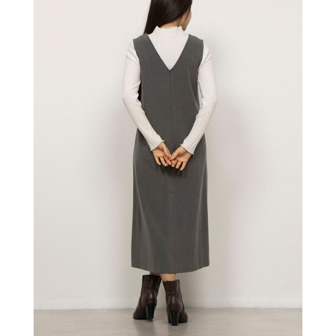 カールパークレーン KarLParkLane サーモサキソニーフロントスリットVアキジャンドレ (グレー) グレー