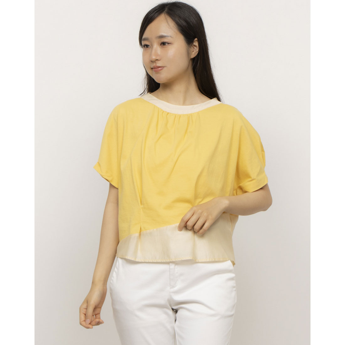 カールパークレーン KarLParkLane 異素材切替ドルマンカットソー (グレー) グレー