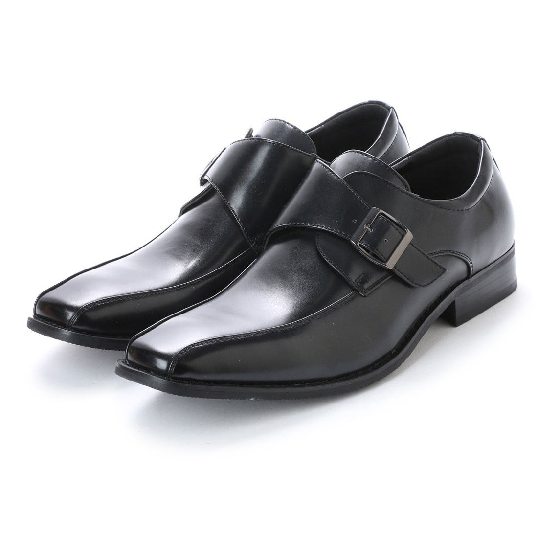 ケーズイレヴン K'S ELEVEN 本革コンビ スワールモカ モンクストラップ ビジネスシューズ ブラックソール・ke_15174,BLACK