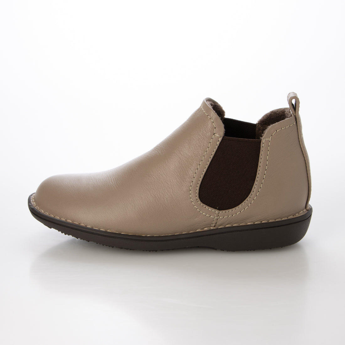 コウベオアシス 神戸オアシス 【天然皮革】暖かサイドゴアショートブーツ EEE (LOK) LOK