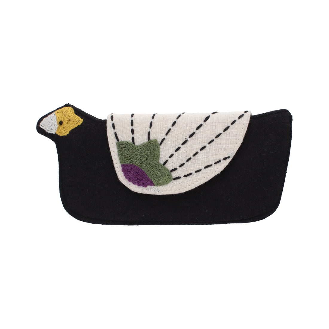 カンカン KANKAN 鳥刺繡眼鏡盒