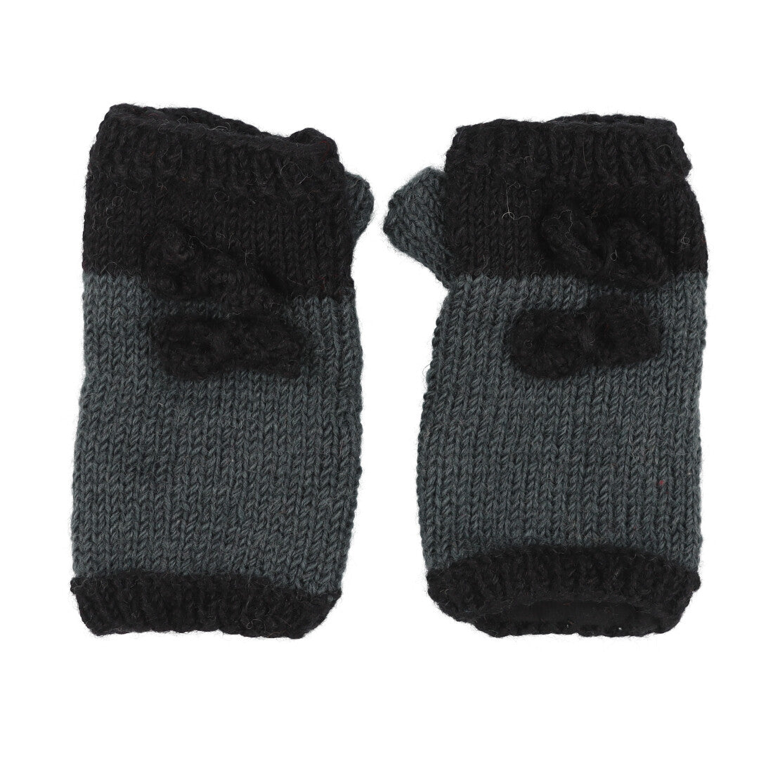 カンカン KANKAN ダブルリボンショートハンドウォーマー (ブラック) ブラック