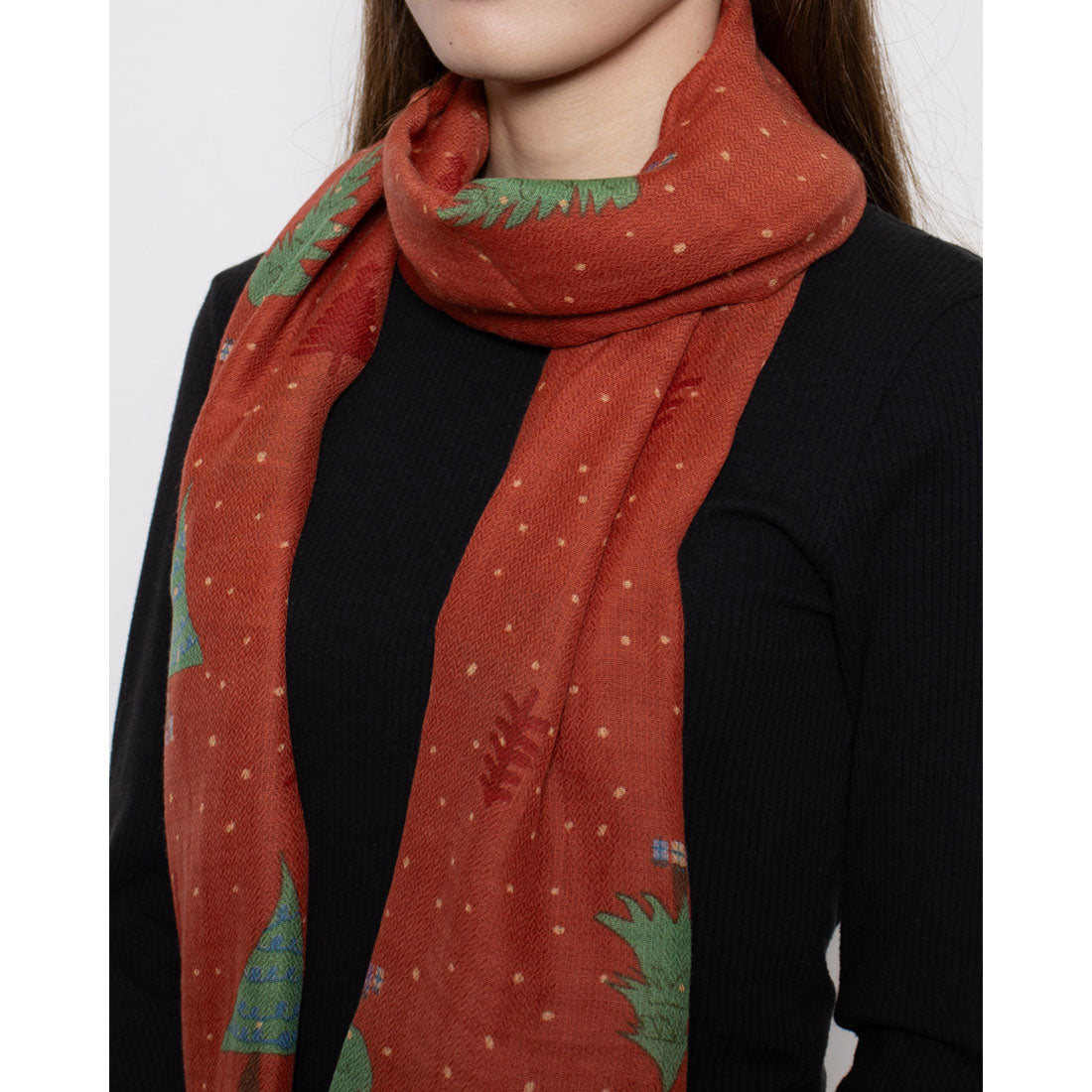 カンカン KANKAN ツリー柄プリントショール