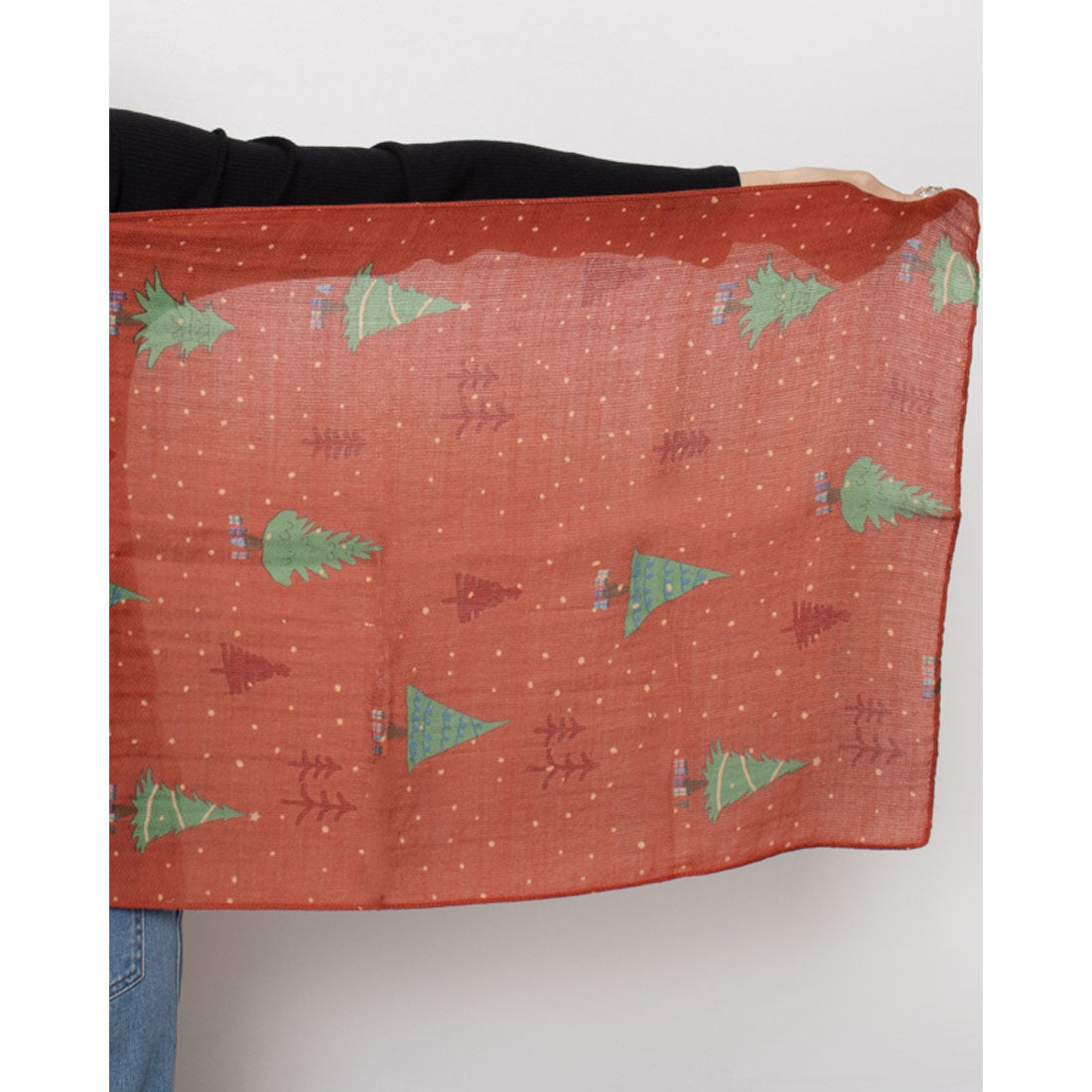 カンカン KANKAN ツリー柄プリントショール