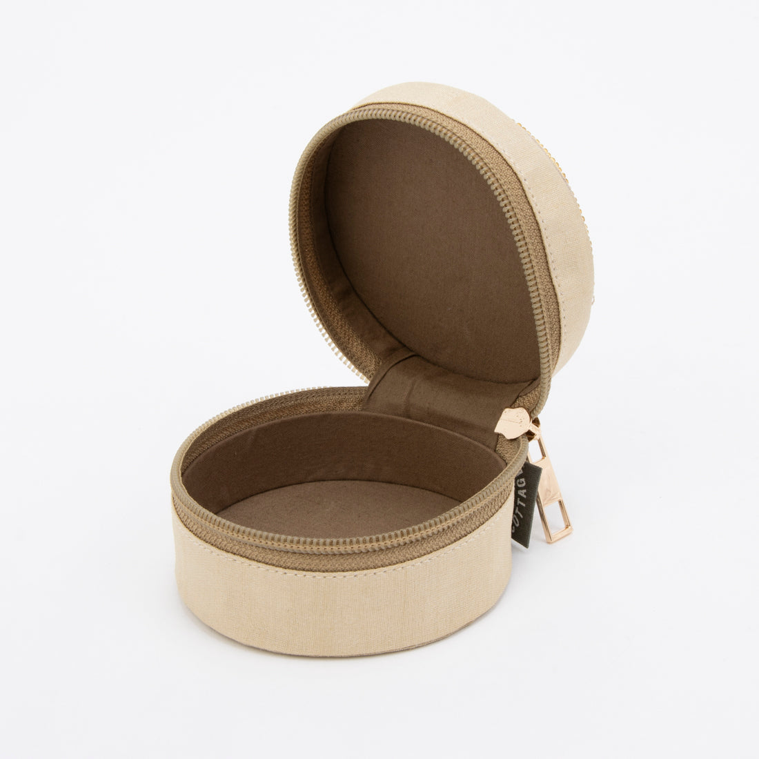 カンカン KANKAN ビーズ刺繍ラウンドケース (ベージュ) ベージュ