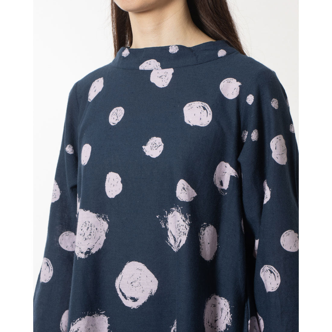 カンカン KANKAN 雨降りドットプリントチュニック