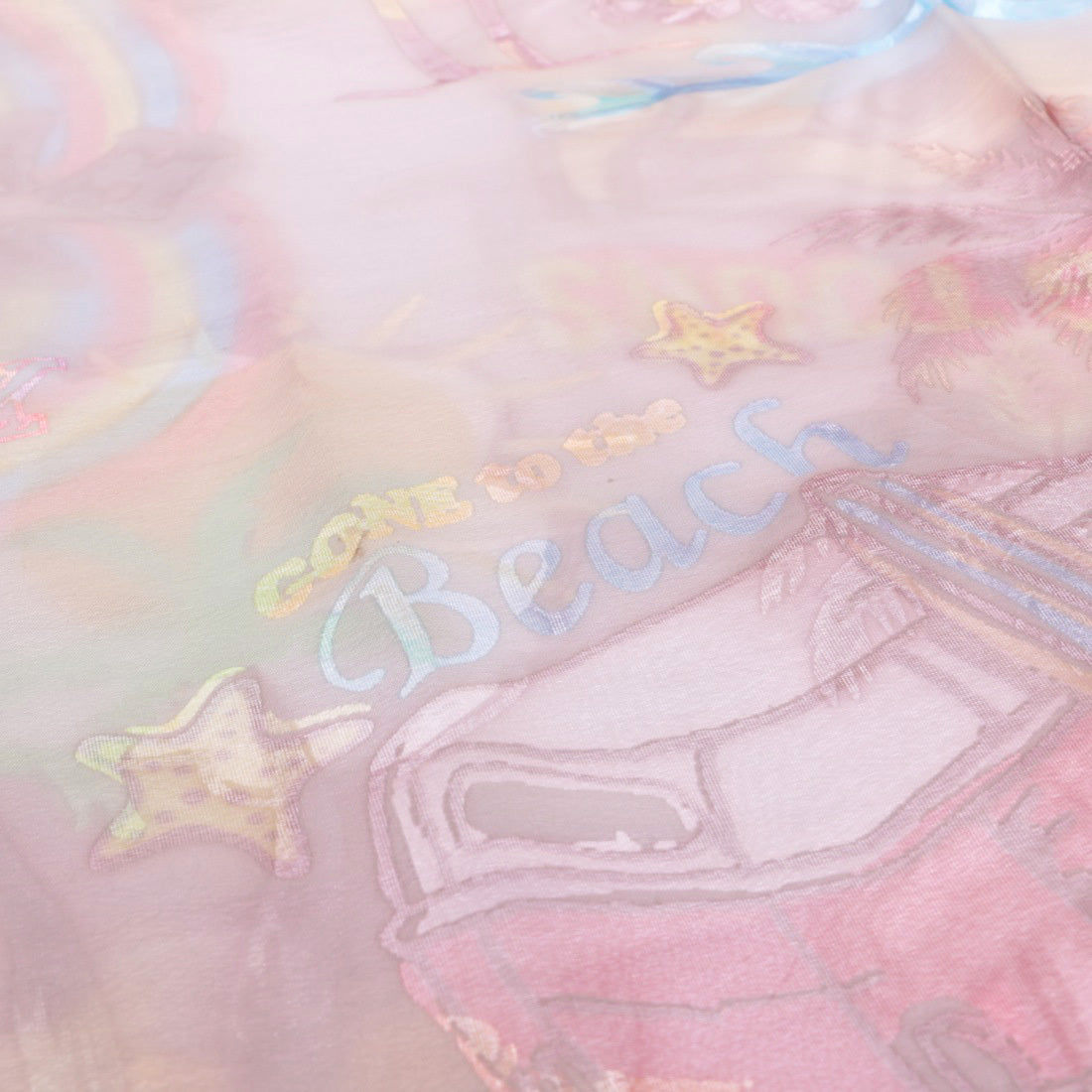 【kahiko】ホヌ&ワーゲンバスカーテン178cm ホワイト