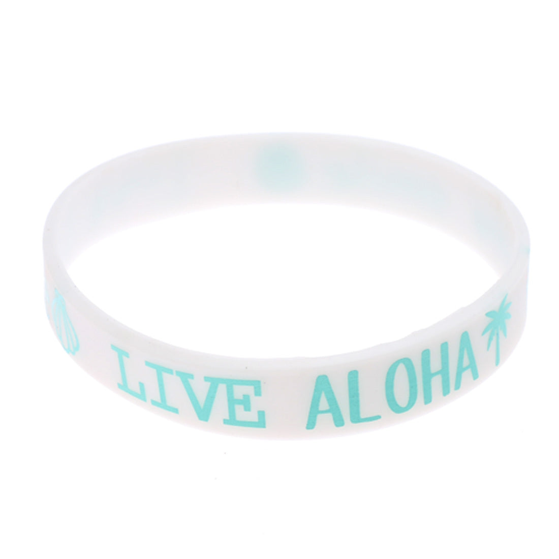 【kahiko】ALOHA SMILE ラバーブレスレット プラム,クリアブルー