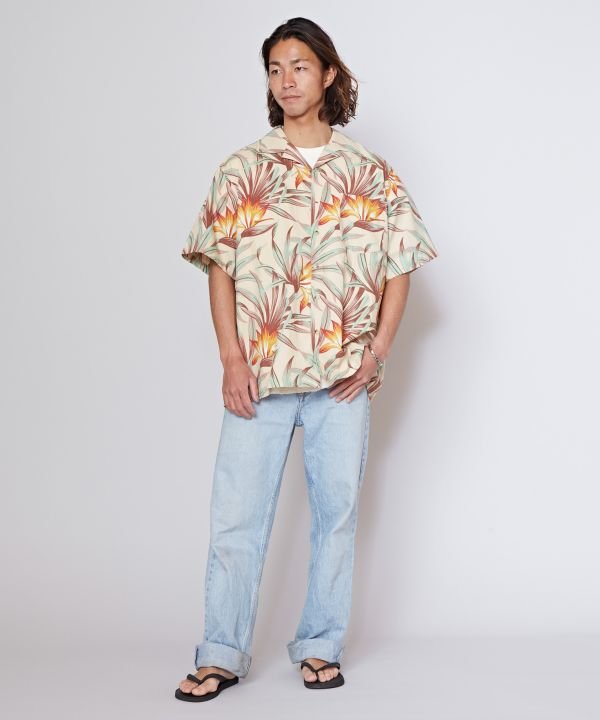 カヒコ Kahiko カイルアメンズアロハシャツ (ホワイト) ホワイト