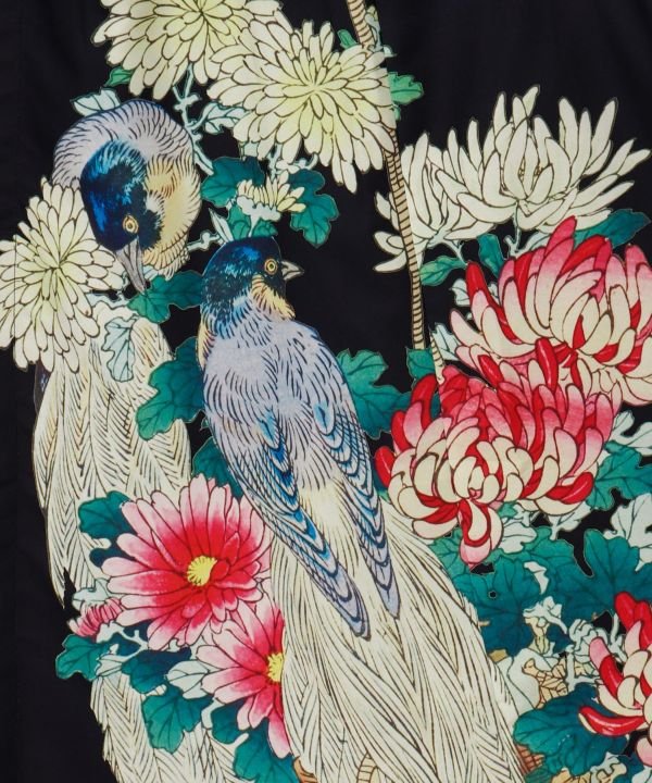 カヤ カヤ 花鳥 重ね着用スカート (ブラック) ブラック
