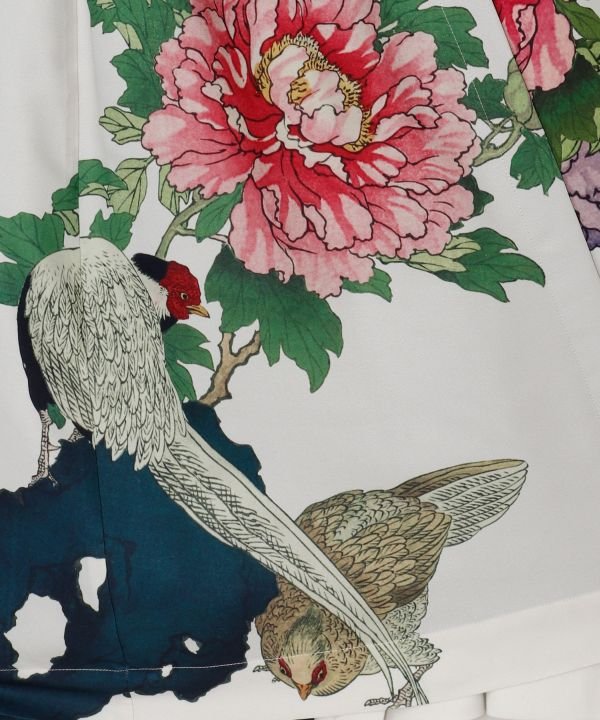 カヤ カヤ 花鳥 重ね着用スカート (ブラック) ブラック