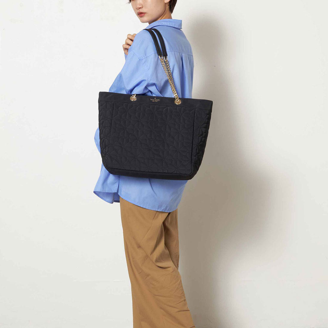 ケイトスペードニューヨーク kate spade new york トートバッグ スペードフラワー QUILTING TOTEBAG XL KK074 001 BLACK (ブラック) ブラック