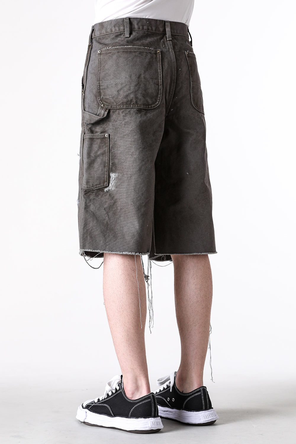 カミヤ KAMIYA BORO Duck Painter Wide Bermuda Pants (GRAY) GRAY